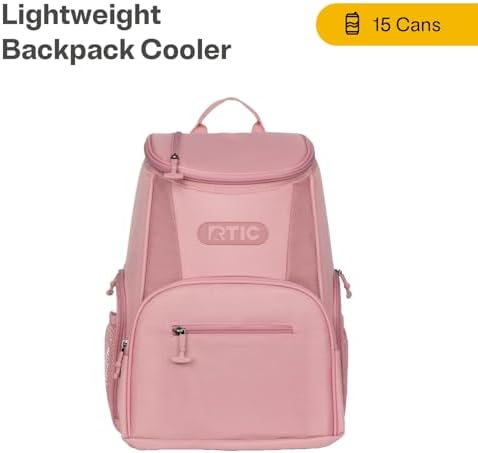 RTIC 15 Can Lightweight Backpack Cooler Soft Insulated Portable Bag for Lunch, Beach, Drink, Beverage, Travel, Camping, Picnic, Car, Hiking,
