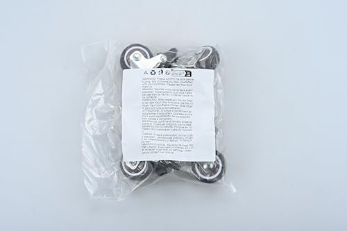 4Pcs Castors for Furniture, 32mm Swivel Castor 2 with Brakes + 2 without Brakes, L-Shaped Heavy Duty Castors Transport Castors with Screws and Screwdrivers for Furniture Cupboard Table Beach Chair