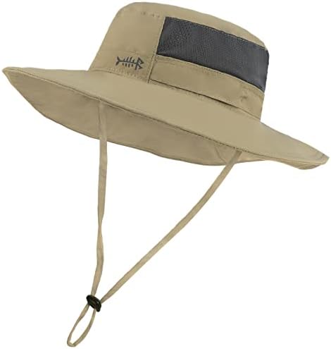 BASSDASH UPF 50+ Sun Fishing Hat Water Resistant with Detachable Neck Flap