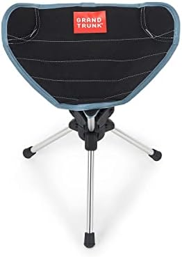 GRAND TRUNK Compass 360° Swivel Camping Stool – Ultra-Light, Foldable & Rotating Travel Chair – Compact & Durable for Outdoors, Hiking, and Fishing – Black