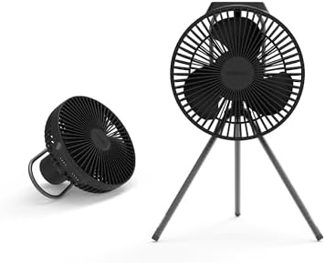 Claymore Portable Fan V600+ (Black) - Portable Fan with Airflow for Outdoors Use & Indoor Living Room, Desk, Table Fan. Super Quiet, USB-C Charging, Long-Lasting Battery, Includes Storage Case.