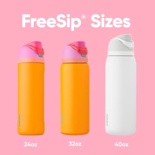 FreeSip Insulated Stainless Steel Water Bottle with Straw for Sports, Travel, and School BPA-Free Sports Water Bottle, 32 oz, Tropical