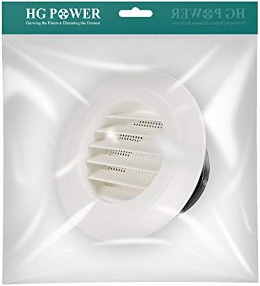HG Power 8 Inch Soffit Vent, Round Vent Cover with Built-in Screen Mesh, ABS Louver Round Air Vent Ceiling Diffuser for Exhaust Fan, Bathroom, Office and Home HVAC Ventilation, 200mm, White