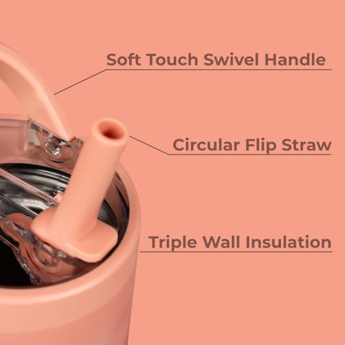 HydroJug Sport - Stainless Steel Tumbler with Straw, Vacuum Insulated, 32oz Leakproof Water Bottle, Ergonomic Design, Reusable, Dishwasher Safe, Rubber Base, Durable for Gym or Outdoors, Dahlia