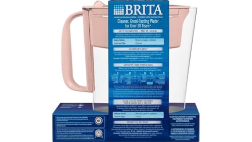 Brita Metro Water Filter Pitcher 6-Cup Capacity, BPA-Free, Replaces 1,800 Plastic Water Bottles a Year, Lasts Two Months, Includes 1 Filter, Small - Pink