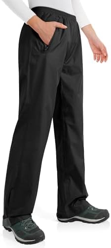 33,000ft Packable Rain Pants for Women Waterproof Pants Lightweight Rain Over Pants Outdoor Windproof Pant for Golf Hiking