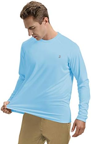 Roadbox Mens UPF 50+ UV Sun Protection Shirts Outdoor Long Sleeve SPF Rash Guard for Fishing Hiking Swimming Running