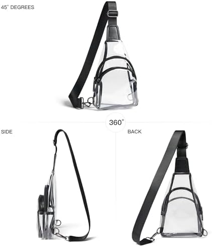 Clear bags Stadium Approved Crossbody Sling Bag Fanny Pack Backpack Purses for Women Men Belt bag for stadium events