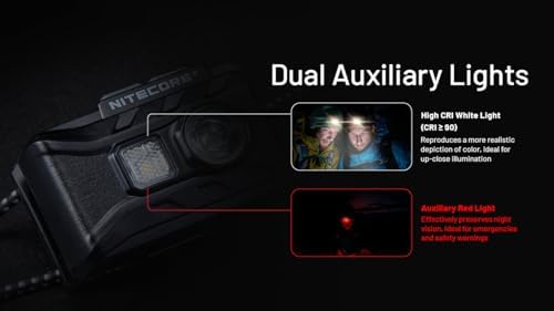Nitecore NU20 Classic Ultralight Headlamp, 360 Lumen USB-C Rechargeable Lightweight for Backpacking, Camping, Running with Auxilary White and Red Light