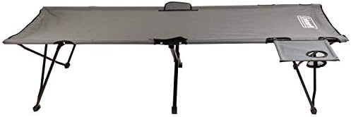 Coleman Pack-Away Camping Cot with Removable Side Table, Extra Wide Cot Fits Adults up to 6ft 6in or 300lbs, Carry Bag Included