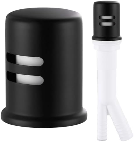 Dishwasher Air Gap Cover, Dishwasher Air Gap Cap for Kitchen Sink, Solid Brass Dishwasher Overflow Vent Cap Replacement Kit, Matte Black