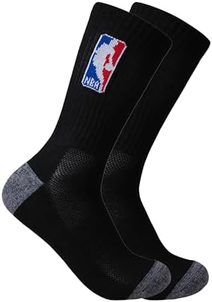 Ultra Game Men's NBA Official Athletic Cushioned Secure Fit Crew Socks-6 Pack