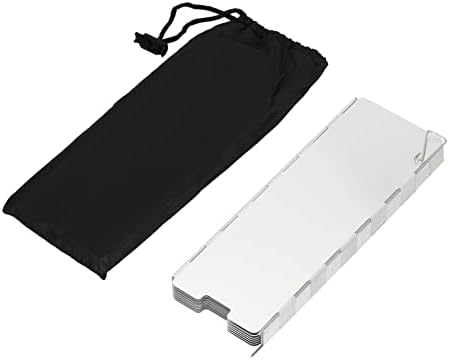 Camping Stove Windscreen 16 Plates Folding Outdoor Stove Windshield Camp Stove Wind Screen Aluminium Alloy Windshield for Butane Burner Grill Wind Blocker Shield