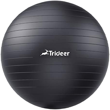 Trideer Extra Thick Yoga Ball Exercise Ball, 5 Sizes Gym Ball, Heavy Duty Ball Chair for Balance, Stability, Pregnancy, Quick Pump Included