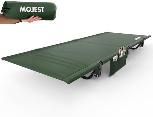 Ultralight Camping Cot for Adults, Portable Folding Camping Bed, Supports 350 lbs - Lightweight for Travel, Camping, Hiking, Backpacking, Mountaineering, Dark Green