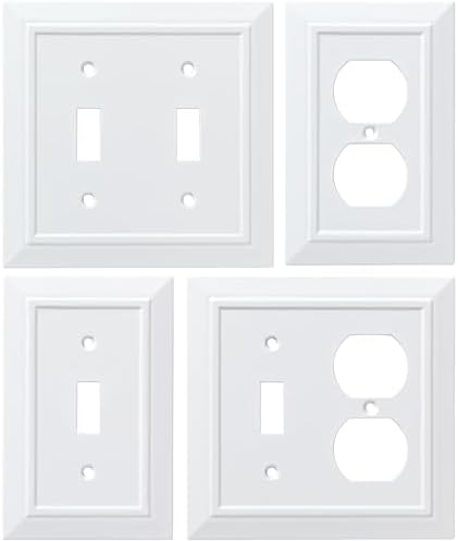 Franklin Brass Classic Architecture (3-Pack) Outlet Covers Pure White 1-Gang Wall Plate Single Duplex Switch Plates Electrical Guard W35242V-PW-C