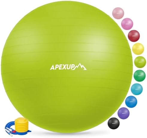 APEXUP Yoga & Pilates Ball - Anti Slip Heavy Duty Gym Ball for Fitness, Balance & Core Workout