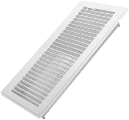 4x14 Inch Floor Register - Heavy Duty Steel Walkable Floor Vents - Easy Adjust Air Supply Lever - Vent Covers for Home (White)