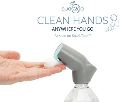 Refillable Caps, 2 Pack - Universal Fit Turns Most Disposable Water Bottles Into A Hand Washing Station