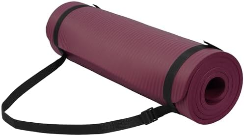 Yoga Mat, 1/2-Inch Extra Thick High Density Exercise Mat, Anti-Tear Exercise Yoga Mat with Carrying Strap, Suitable for Various Yoga Exercises