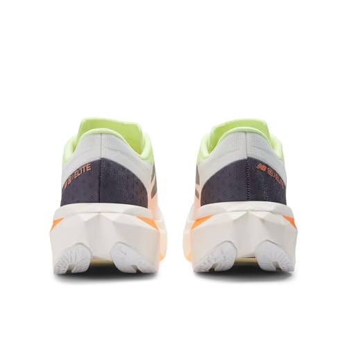 New Balance Women's FuelCell SuperComp Elite V4 Running Shoe, White/Bleached Lime Glo/Hot Mango, 10 Wide