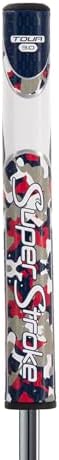 SuperStroke Zenergy Tour 3.0 Golf Putter Grip with No Taper Enhanced SPYNE Technology, New Multi-Zone Texturing and Tech-Port, Camo RWB