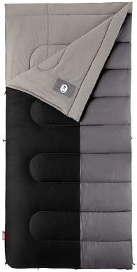 Coleman Biscayne Big & Tall 40°F Sleeping Bag, Fits Adults up to 6ft 4in Tall, No-Snag Zipper with Stuff Sack Included, Machine Washable