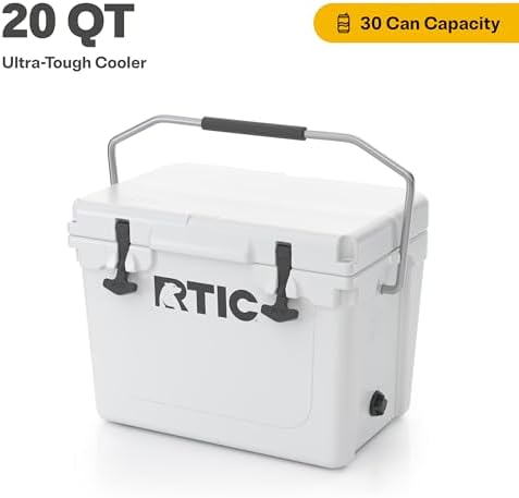 RTIC Ultra-Tough Cooler, Hard Insulated Ice Chest Box for Beach, Drink, Beverage, Camping, Picnic, Fishing, Boat, Barbecue