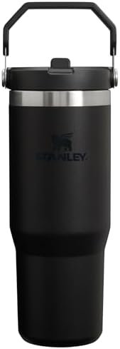 Stanley IceFlow Stainless Steel Tumbler - Vacuum Insulated Water Bottle for Home, Office or Car Reusable Cup with Straw Leak Resistant Flip Cold for 12 Hours or Iced for 2 Days, Black 2.0, 30oz
