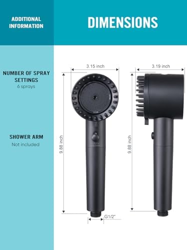 Cobbe Filtered Shower Head with Handheld, High Pressure 5-mode Showerhead with Filters, Built-in Power Wash for Hard Water - Remove Chlorine - Reduces Dry Itchy Skin, Matte Black
