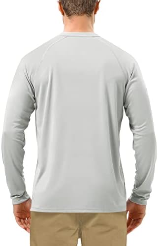 Roadbox Mens UPF 50+ UV Sun Protection Shirts Outdoor Long Sleeve SPF Rash Guard for Fishing Hiking Swimming Running