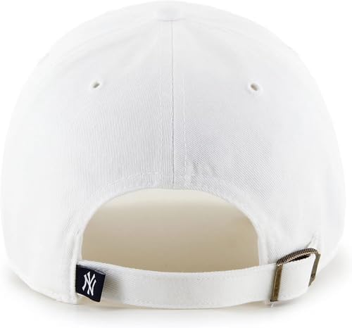 47 MLB White Team Color Primary Logo Clean Up Adjustable Strap Hat Cap, Adult One Size Fits All