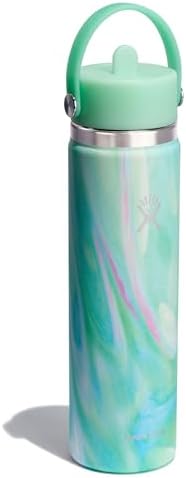 HYDRO FLASK Wide Mouth vacuum insulated stainless steel water bottle with leakproof closeable straw lid for cold water drinks, sports, travel, car and school