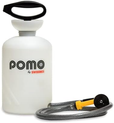 Pomo High Pressure 5L Portable Shower, Outdoor Shower, Camping Shower, Surf Rinse Kit, Beach Shower, Dog Wash, Boat Rinse, Car Shower, 1.5 Gallon Multi-use Sprayer, Hand Pump 45 PSI - No Power Needed!