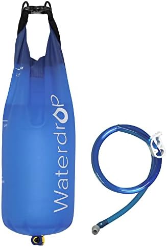 Waterdrop Gravity Water Bag for Camping, Travel, Backpacking, Hiking and Emergency, Compatible with Water Filter Straw, Flex Foldable, 1.5 Gal Bag