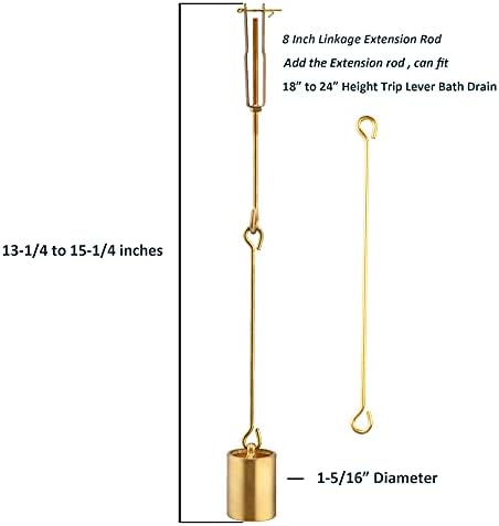 Tub Drain Linkage Assembly with Trip Lever and Strainer Done Cove, Fit for Trip Lever Bath Tub Waste and Overflow Drain by Artiwell
