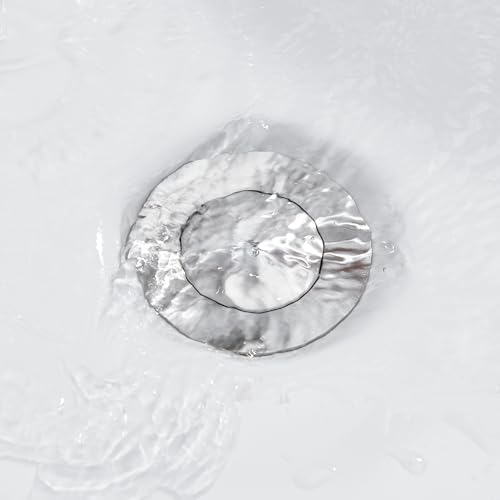 Pop up Sink Drain Stopper for Bathroom Vessel Vanity Sink Art Basin Brushed Nickel, Small Cap with Overflow, Metal Pop up Drain Strainer with Detachable Basket Stopper