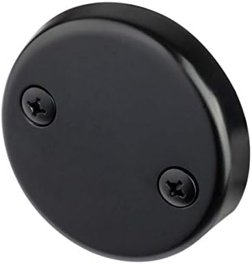 Artiwell Tip-Toe Bathtub Drains Trim Set with Two-Hole Overflow Faceplate, Replacement Bath Drain Trim Kit with 2-Hole Overflow Faceplate and Universal Fine/Coarse Thread (MATT BLACK)