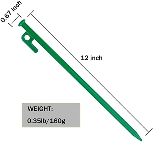 8 Pack Tent Stakes Heavy Duty 12 inch Steel Tent Pegs for Camping Unbreakable and Inflexible