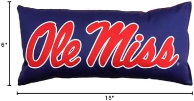 College Covers Solid Color Bolster Travel Pillow, 1 Count (Pack of 1), Ole Miss Rebels