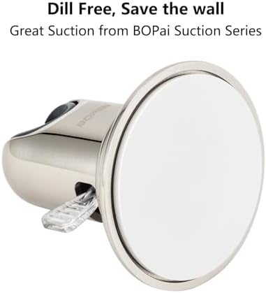 BOPai Vacuum Suction Cup Shower Head Holder, Adjustable 20 Degrees from The Wall - Brushed Nickel