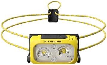 Nitecore NU25 400 UL Ultra Lightweight Headlamp, 400 Lumen USB-C Rechargeable with Lumentac Organizer for Back Packing, Camping and Running (Yellow)