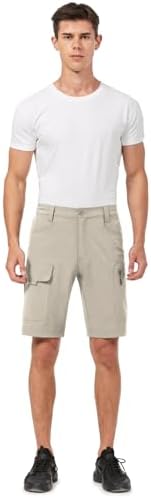 Hiauspor Men's Hiking Cargo Shorts 9"/10" Quick Dry Lightweight Waterproof for Golf Tactical Fishing Casual with 6 Pockets