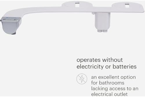 Brondell Bidet Attachment for Toilet SS-250 SimpleSpa Fresh Water Spray with Adjustable Water Pressure Side Arm Control, Slim Bidet Sprayer, Silver Knob (Dual Nozzle)