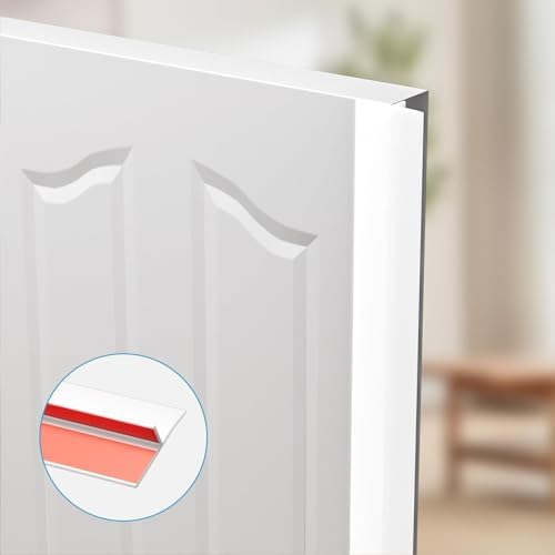 T-Shaped Door Draft Stopper, 1.97 in x 20 Ft Silicone Seal Strip for Windows Gaps, Weather Stripping Seal Strip Shower Sweep, White