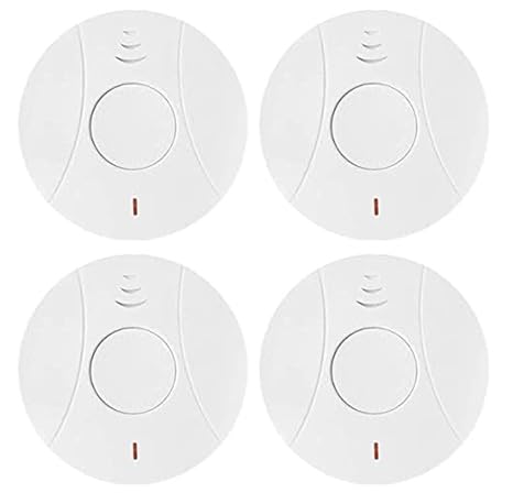 4 Pack Photoelectric Smoke and Carbon Monoxide Detector, Smoke Alarm Sealed-in 10 Year Lithium Battery-Operated (White)