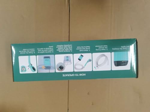 WADEO Portable Shower for Camping, Outdoor Electric Shower Rechargeable Pump with 20L Collapsible Bucket, Camping Shower Head Nozzle for Camping, Hiking, Traveling, Washing