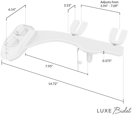 LUXE Bidet NEO 120 Plus - Patented Bidet Attachment for Toilet Seat, Innovative Hinges to Clean, Slide-in Easy Install, Advanced 360° Self-Clean, Single Nozzle, Rear Wash (White)
