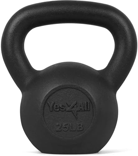 Yes4All 5-80 lbs Cast Iron Kettlebell for Dumbbell Weights Exercises, Gym, Full Body Home Workout Equipment, Push up, Grip and Strength Training