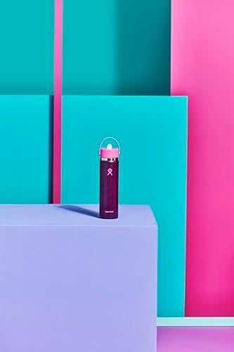 HYDRO FLASK Wide Mouth vacuum insulated stainless steel water bottle with leakproof closeable straw lid for cold water drinks, sports, travel, car and school